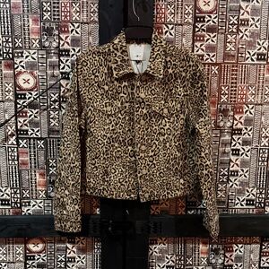 7 For All Mankind Leopard Print Jean Jacket